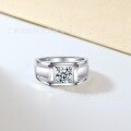 wholesale S925 Silver Moissanite Full Eternity Band Men's Ring,-0-2