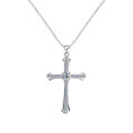 S925 Sterling Silver Cross Pendant Necklace, Moissanite Christmas Wholesale-0-4