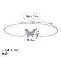 S925 Sterling Silver Full Moissanite Butterfly Bracelet, Sweet and Cute-0-3
