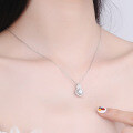 wholesale 925 Silver Moissanite Necklace for Women, Versatile and Trendy, Unique Design, Luxury-inspired Gourd Pendant with High Carbon Diamond, Collarbone Chain-0-3