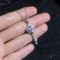 S925 Sterling Silver Moissanite Crown Key Fashion Collar Necklace Wholesale-0-1