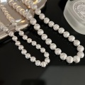 wholesale S925 Sterling Silver Round Bead Brushed Heavy Work Necklace for Women, New Trendy Versatile Niche High-End Bracelet-0-2