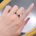 wholesale 925 Silver Vintage-Style Black Onyx Ring, Minimalist Retro Band-0-3