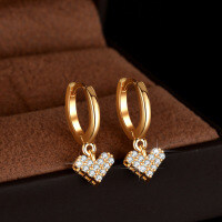 Rose Gold Plated S925 Silver Heart Moissanite Stud Earrings-(Inlaid with moissanite)