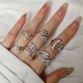 wholesale S925 Sterling Silver Light Luxury High-End Delicate Small Fresh Floral Leaf Design Unique Marquise Open Adjustable Ring-0-1