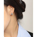 wholesale S925 Sterling Silver Korean Version Ins Small Design Individualistic Minimalist Versatile Geometric Sphere Glossy Surface Ear Clips for Women-0-2