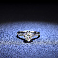 Sterling Silver Moissanite Ring, 1 Carat Six-Prong Setting, Hot-Selling Live Stream Source-0-0