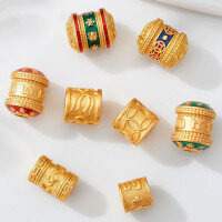 wholesale Metal material, ancient method sand gold lotus bead spacer coin large hole cloud pattern handstring chain accessory braiding cord DIY-G type one