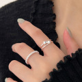 wholesale S925 Sterling Silver Light Luxury Minimalist Bow Adjustable Ring for Women, Korean Summer New Arrival Versatile High-End Ring-0-3