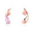 wholesale 18K Rose Gold and 9K Gold Plated Pink Ruby Ribbon Earrings with Zircon Studs for Women, Gift-0-0