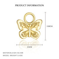wholesale S925 Sterling Silver European And American Cross-border Butterfly Earrings For Women, Creative And Unique Pendant Light Luxury Versatile Exquisite Design Earrings-A4107-Gold/Single Pendant 925 Silver