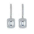 wholesale S925 Sterling Silver Gold Plated 6*8mm Emerald Cut Full Moissanite Halo Square Basket Earrings for Women-0-4