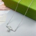wholesale S925 Sterling Silver Micro-Inlaid Bamboo Knot Bead Tassel Necklace, Luxurious and Sophisticated Chinese Style Design Collarbone Chain-0-2