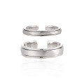 wholesale S925 pure silver 3182 matte brushed plain ring for women, minimalist style, small and unique retro personality couple's silver matching rings-0-0