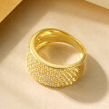 Metal Material Wide Round Diamond Ring Personalized Band Fashion Accessory Light Luxury Commuter Versatile Jewelry Wholesale Direct-0-2