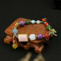 wholesale Handmade DIY Bracelet 925 Silver Hetian Jade Green Jade Red Agate Amazonite Beeswax Queen Conch Turquoise Multi-Gem Strand-0-1