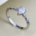 wholesale 925 Silver New 4*6mm High Carbon Diamond Teardrop Ring, Fashionable and Versatile, Exquisitely European-American Style for Live Stream Drop Shipping-0-1