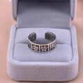 wholesale S925 Sterling Silver Retro Antique "" Open Ring for Men and Women-0-1