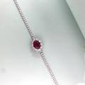wholesale S925 Sterling Silver Sunflower Bracelet for Women, Red Simulated Gemstone, Elegant Rhinestone Design, Adjustable, Wholesale-0-0