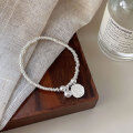 wholesale S925 Sterling Silver Persistent Round Bead Queen Charm Bracelet for Women, Korean New Style, Xiaohongshu Viral, Minimalist Design Jewelry-0-1