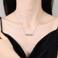Sterling Silver Moissanite Spiral Pendant Necklace, Light Luxury Minimalist Cross-border Wholesale-0-2