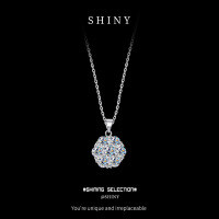 Metal Alloy Moissanite Plum Blossom Cut Pendant Necklace for Women, Drop Shipping Available.-S925 sterling silver + 30 points Moissanite  925 silver