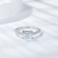 wholesale 18k gold-plated silver 5*7mm emerald-cut full moissanite ring selling hot in cross-border Instagram live-0-1