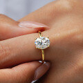 wholesale 925 Sterling Silver Oval Cz & Moissanite Ring For Women-0-4