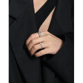 wholesale S925 Sterling Silver Korean Version Ins Minimalist Niche Design Versatile Irregular Textured Open Ring for Women-0-3