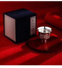 wholesale 999 Solid Silver Chinese-style Silver Wine Cup Owner's Cup Handmade Silver Tea Cup Home Use Silver Cup for Spirits Pure Silver Small Wine Cup-999 silver cup, approximately 63.5g, with certificate  100ml