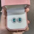Platinum Vintage Lab-Grown Paraiba Ring, Elegant and Tarnish-Resistant-0-3