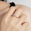 Champagne Gold Plated Silver Moissanite Princess Crown Ring-0-3