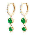 wholesale S925 silver emerald earrings for women, European and American niche luxury style, high-end daily wear, wholesale-0-4