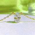 wholesale 925 Silver ZHUO ZHI FAN Jewelry New Oval 5*8 Rice-Shaped Necklace for Women High-Carbon Diamond Stackable Collarbone Chain Pendant-0-1
