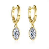 Sterling Silver Marquise Moissanite Earrings for Women Wedding-Set with 0.5CT moissanite  925 silver