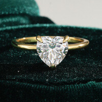 18K Gold Plated S925 Silver Moissanite Classic Heart Ring-2ct (set with cubic zirconia)  7 yards