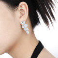 wholesale S925 Sterling Silver Geometric Irregular Disc Earrings for Women with Textured Lava Effect and Fringe-0-3