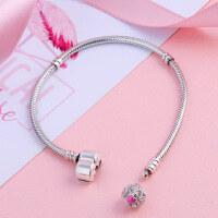 wholesale S925 Silver Cross-Border New Wholesale Fashion Accessories Heart-Shaped Pendant for Women's Trendy Personality-Beads 925 Silver