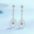 wholesale S925 Sterling Silver Moissanite Earrings for Women, Tassel Long Drop Earrings, Versatile and Stylish Elegant Ear Drop, Ready for Wholesale-0-5