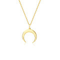 wholesale 925 Sterling Silver Vintage Minimalist Crescent Pendant Necklace for Women, Small Batch, European and American Minimalist Style, Ready Stock-0-6