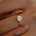 18K Gold Plated S925 Silver 1ct Moissanite Heart-Shaped Ring-0-1