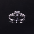 wholesale S925 Sterling Silver Cross-Border Quality Moissanite 2 Carat D Color Square Large Main Stone Ring with Certificate-0-1
