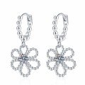 S925 Sterling Silver D Color Moissanite French Retro Camellia Earrings Wholesale-0-3