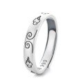 wholesale Metal S990 Silver Vintage Ethnic Minimalist Auspicious Clouds Band Couple Rings Creative Versatile Adjustable Index Finger Ring-0-8