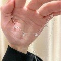 wholesale S925 Sterling Silver Shining Starry Zircon Necklace for Women, Minimalist and Versatile Elegant Sparkling Collarbone Chain-0-4