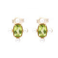 wholesale Metal Material First: Pure Silver Gold Plated Dunli New Japanese Style Fresh and Natural Peridot Stud Earrings for Women, Direct Wholesale from Manufacturer-0-0