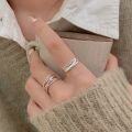 wholesale 925 Sterling Silver Wrapped Open Ring for Women, Korean New Style, Ins Trend, Minimalist and Understated Small Loop-0-4