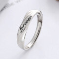 wholesale S925 Sterling Silver Forever Romantic Letter Couple Ring Simple Fashion Ins Style Versatile-0-2
