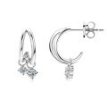 S925 Sterling Silver D-color Moissanite Bow Earrings-0-13