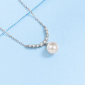 wholesale S925 sterling silver new trendy creative design pendant with moissanite and pearl necklace for women, wholesale-0-1